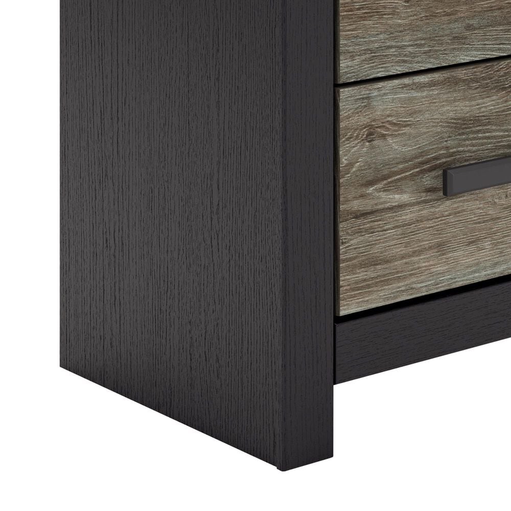 Ashley Broachmyn 2 Drawer Nightstand in Rustic Gray and Matte Black, , large