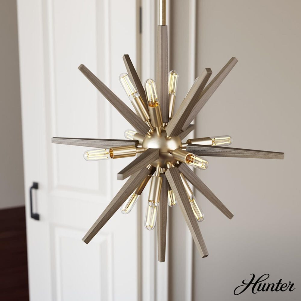 Hunter Jupiter Star 18&quot; 12-Light Pendant in Alturas Gold, , large