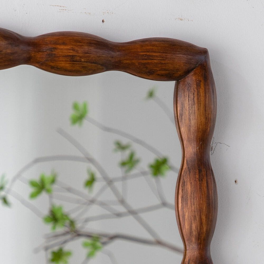 Hearth and Haven Rectangular Wall Mirror with Wood Frame in Natural Wood, , large