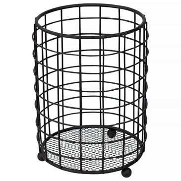 Home Basics Grid Cutlery Holder with Mesh Bottom in Black, , large