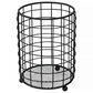 Home Basics Grid Cutlery Holder with Mesh Bottom in Black, , large