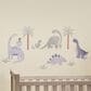 Lambs & Ivy Dino-Might 4-Sheet Wall Decal in Green, Gray and Blue, , large