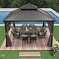 HOMLUX 12-ft x 12-ft Permanent Hardtop Gazebo Gray Gazebo with Hardtop Roof (Screen Included), , large