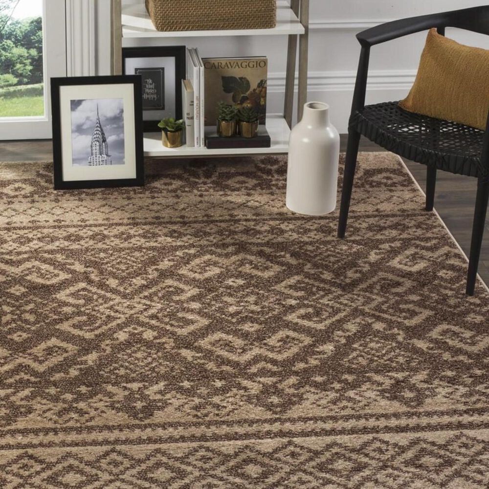 Safavieh Adirondack ADR107C 5'1" x 7'6" Camel and Chocolate Area Rug, , large