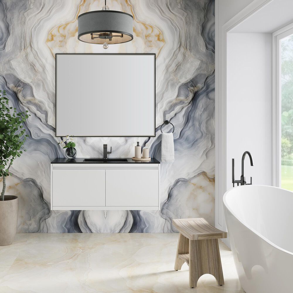 James Martin Vanities Mantova 47.3&quot; Single Vanity Cabinet in Mid-Century Walnut and Brushed Nickel, , large