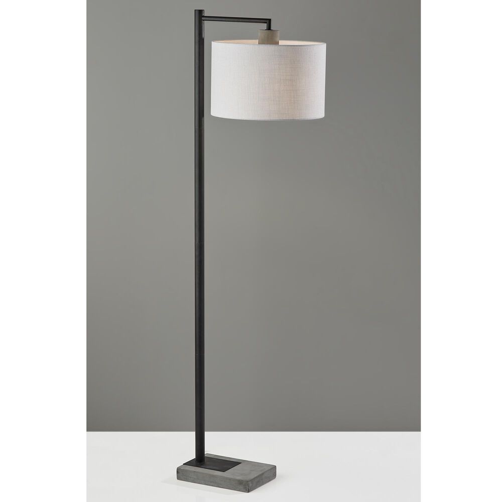 Adesso Devin Floor Lamp in Black and Grey, , large