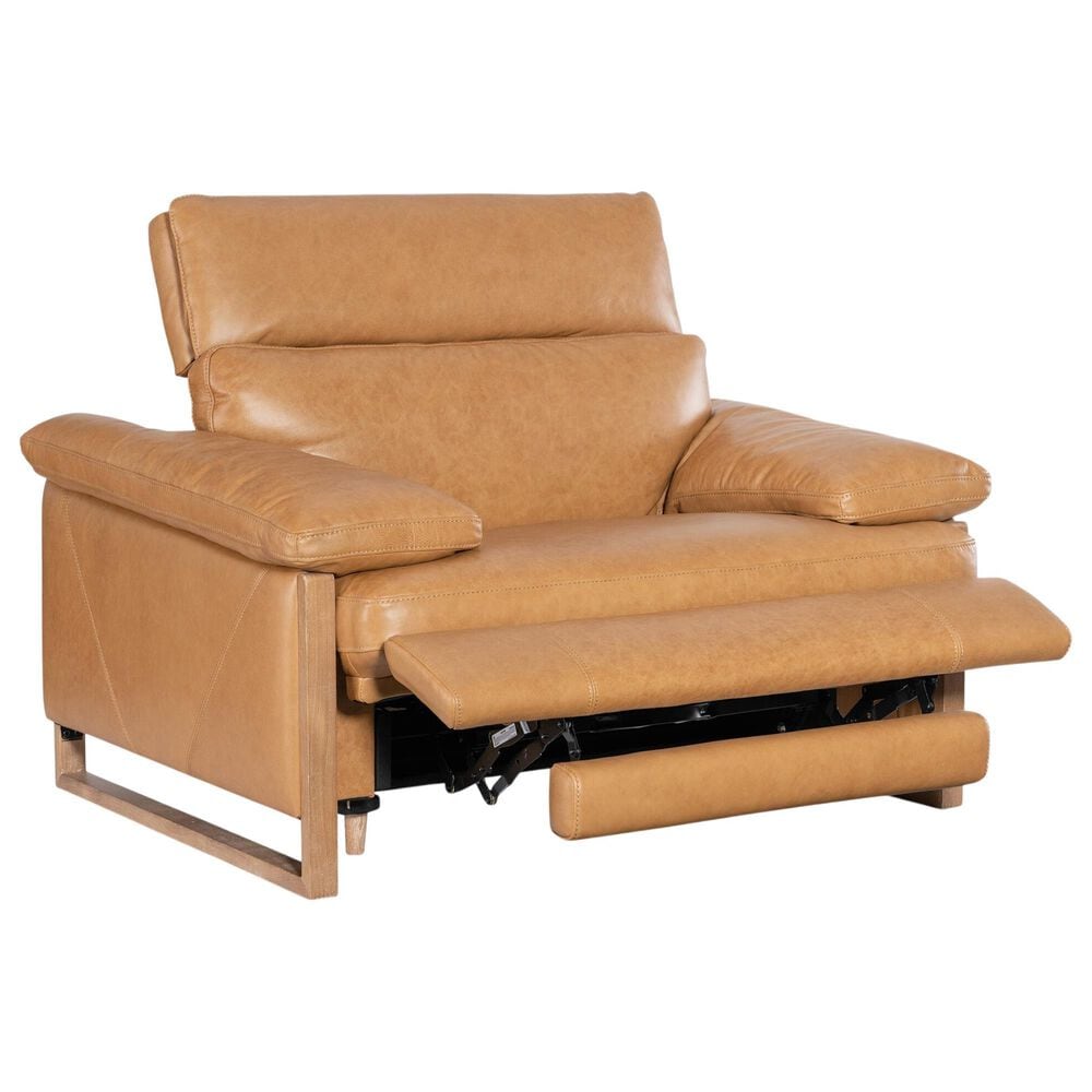 Hooker Furniture Jericho Power Recliner with Power Headrest in Dallas Toffee, , large