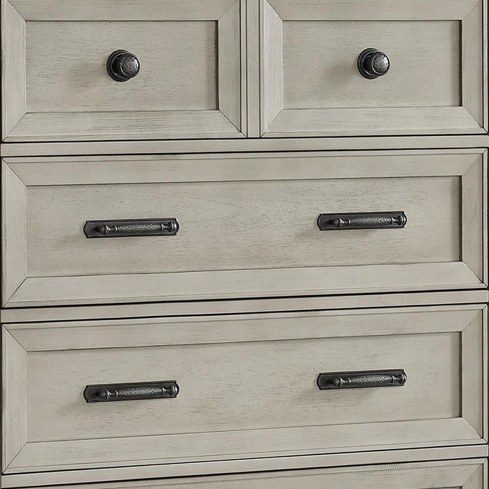 Mayberry Hill Farmington 5-Drawer Chest in Medium Brown and Washed Stone, , large