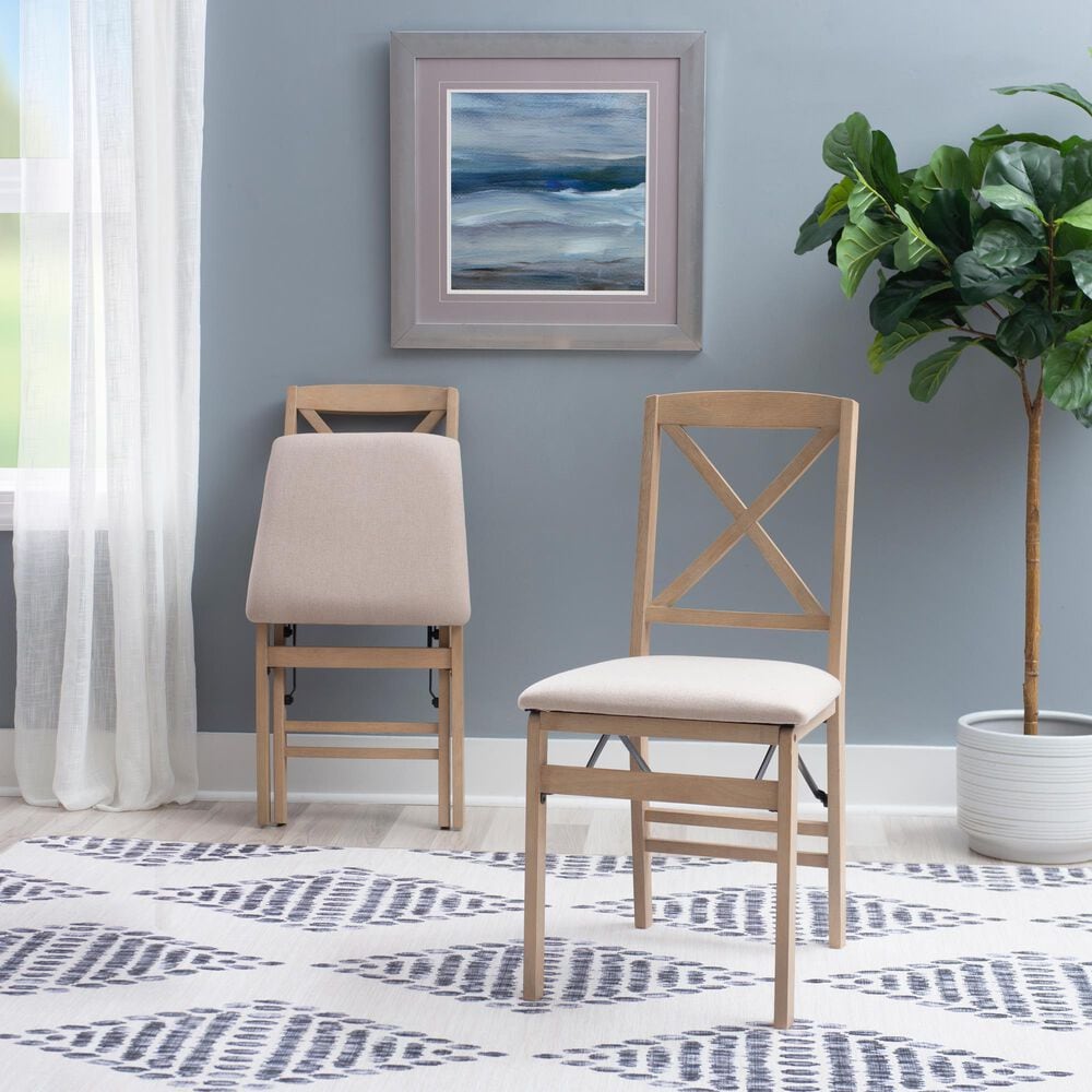 Linon Home Decor Triena X-Back Folding Side Chair in Grey Wash (Set of 2), , large