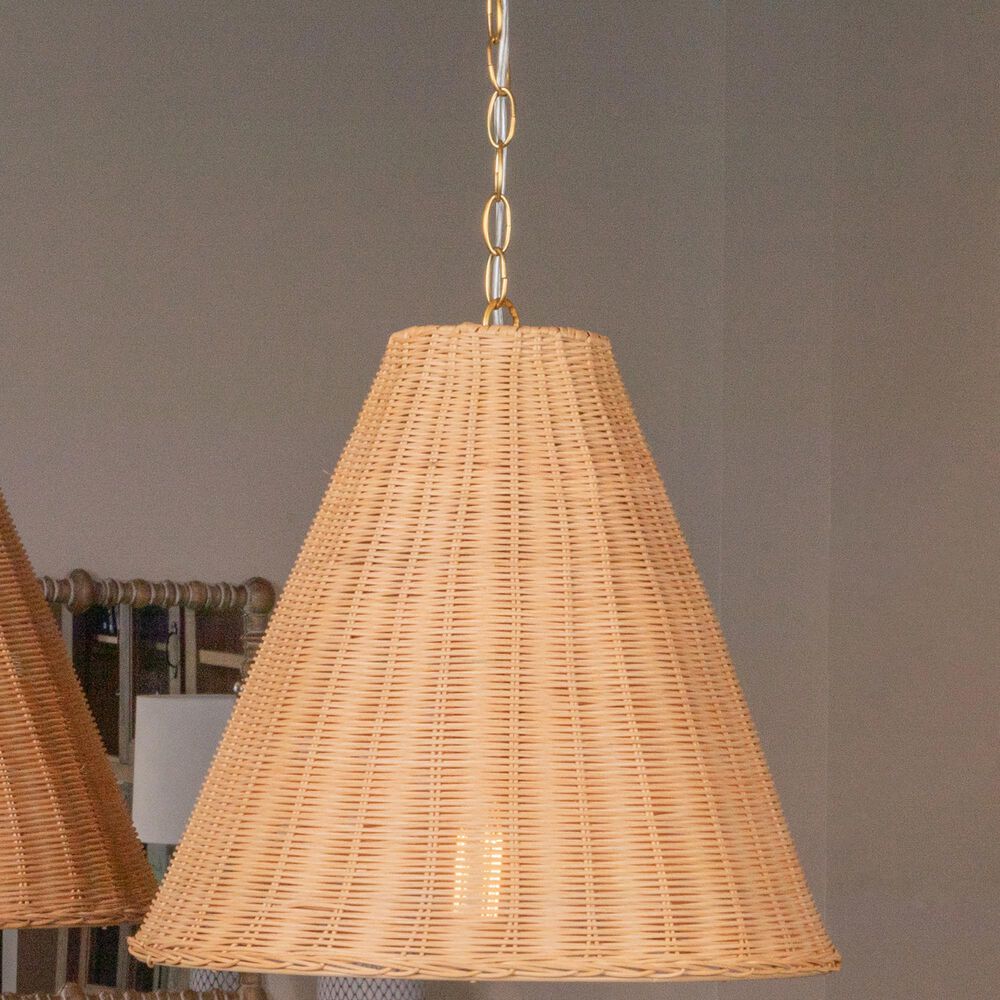 Creative Coop Rosemary 1-Light Small Pendant with Natural Shade, , large