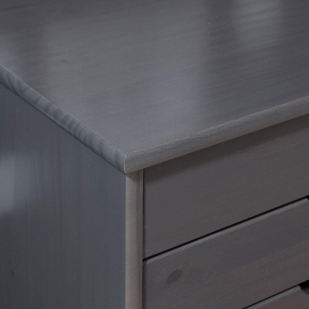 Linon Home Decor Cary 6-Drawer Wide Rolling Cart in Grey, , large