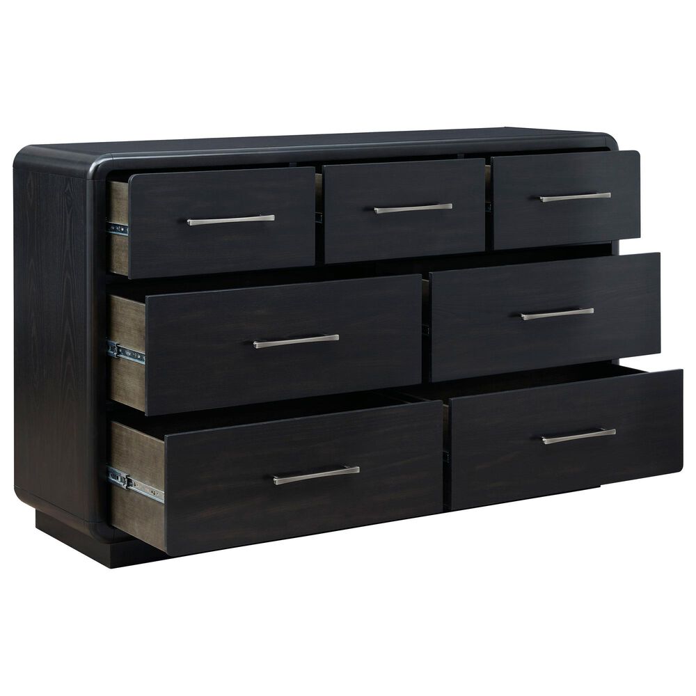 Millenium Rowanbeck Dresser and Mirror in Rich Layered Black, , large