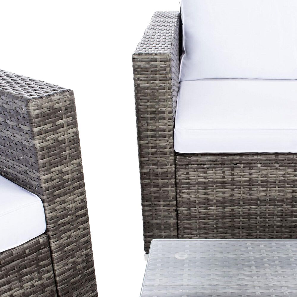 Safavieh Brielle 4-Piece Patio Living Set in Grey Brown, , large