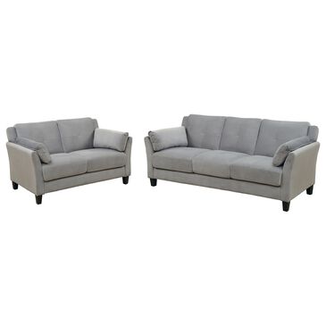 Furniture of America Babcock Sofa and Loveseat in Gray, , large