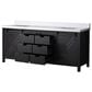 Lexora Home Marsyas 80" Double Bathroom Vanity in Brown with White Quartz Top and Rectangular Sinks, , large