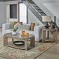 Belle Furnishings Affinity Oval Cocktail Table with Casters in Dusty Taupe and Concrete, , large