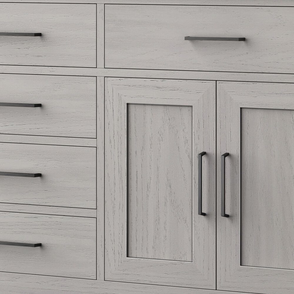 Lexora Home Abbey 72&quot; Double Bathroom Vanity in Grey Oak with 2 cm White Cultured Marble Top, Rectangular Sinks and 34&quot; Mirrors, , large