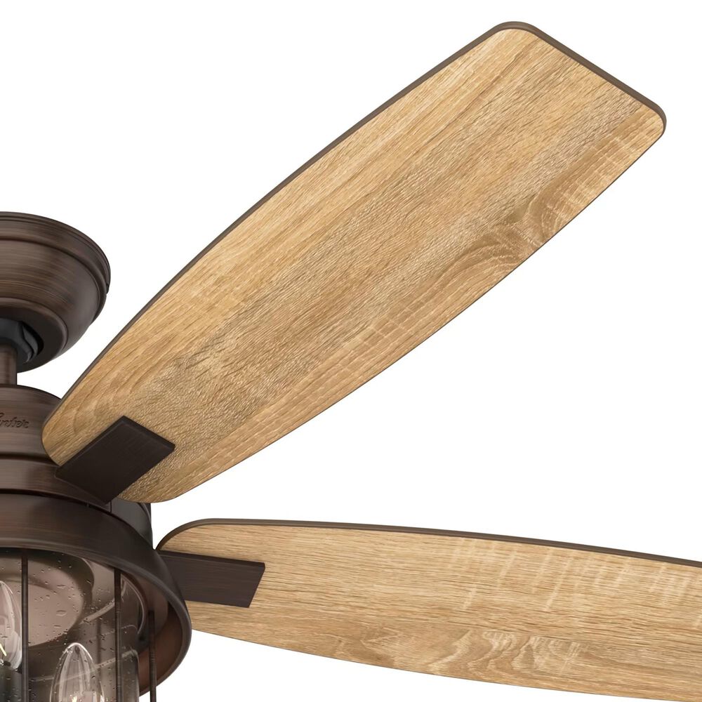 Hunter Coral Bay 52&quot; Outdoor Ceiling Fan with Lights in Weathered Copper, , large