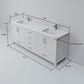 Lexora Home Jacques 72" Double Bathroom Vanity in White with 2 cm White Quartz Top and Rectangular Sinks, , large