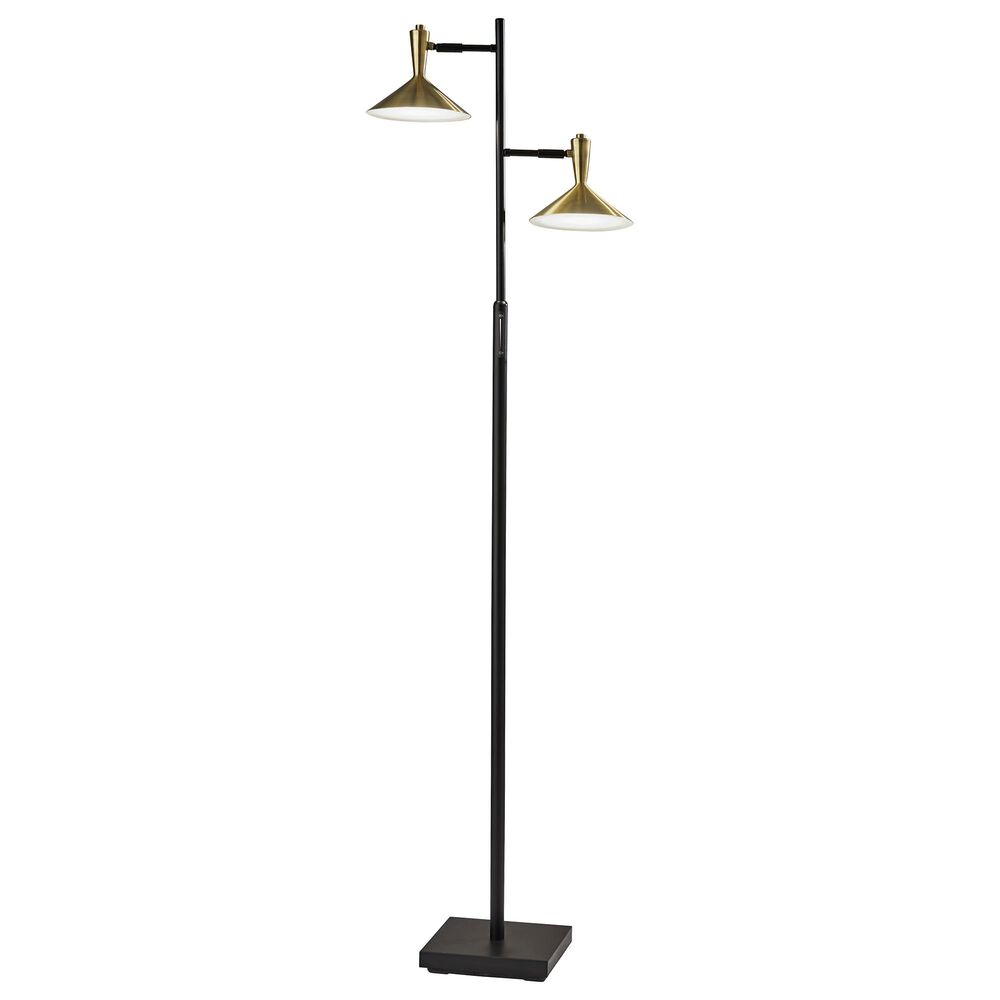 Adesso Lucas LED Tree Lamp in Black and Antique Brass, , large