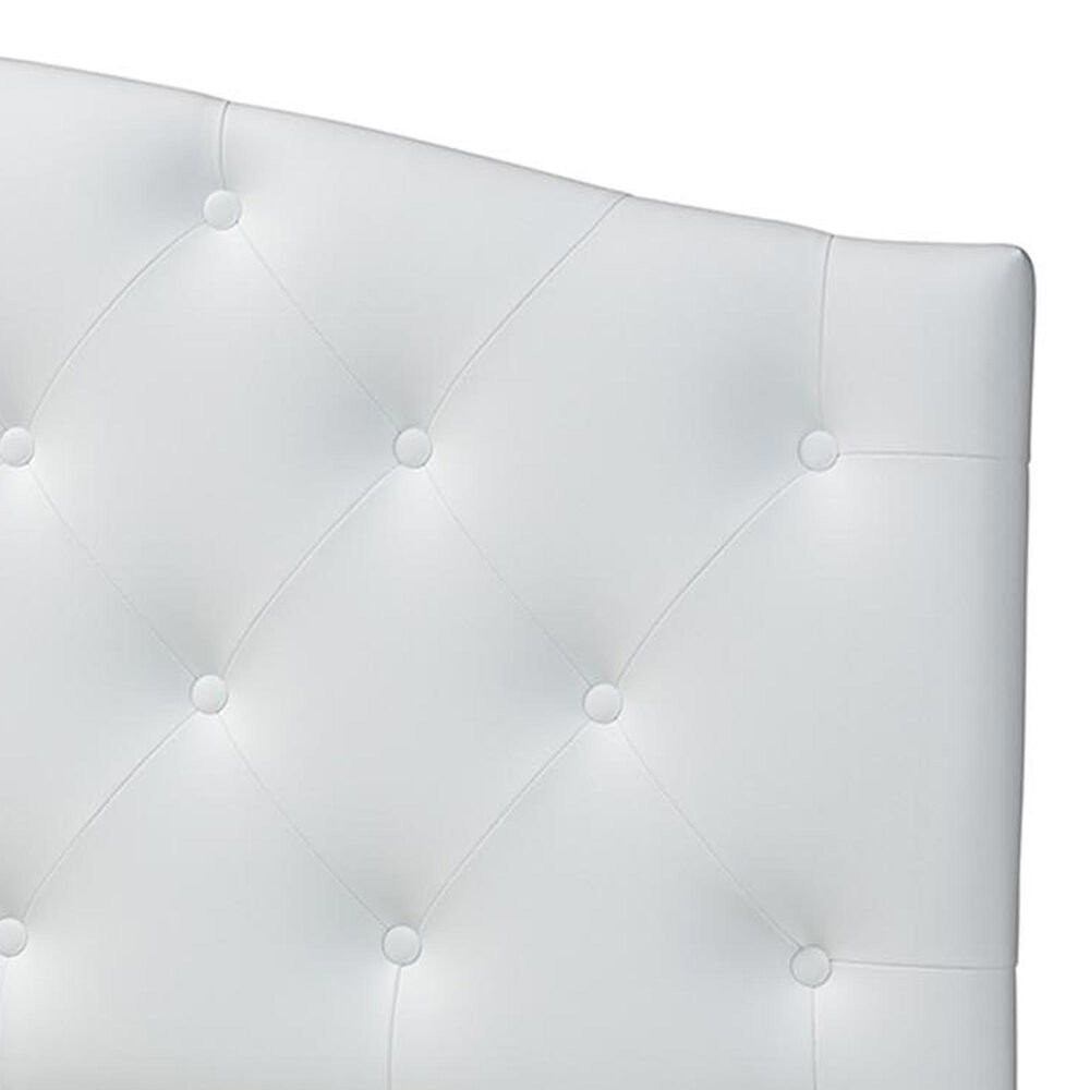 Baxton Studio Myra Full Headboard with White Upholstered in Black, , large