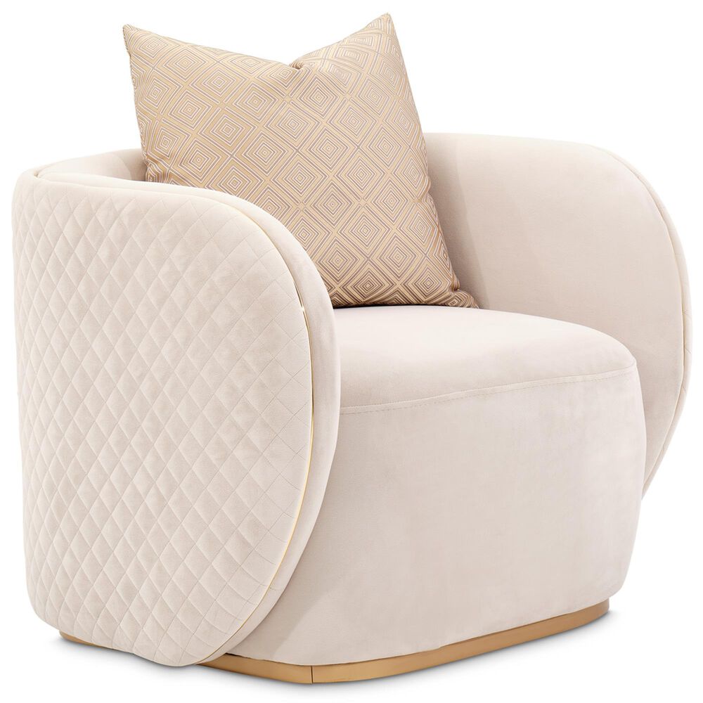 Vista Haus Ariana Arm Chair in Beige Velvet, , large