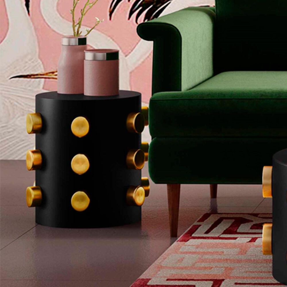 Rockstar Side Table in Black and Gold, , large