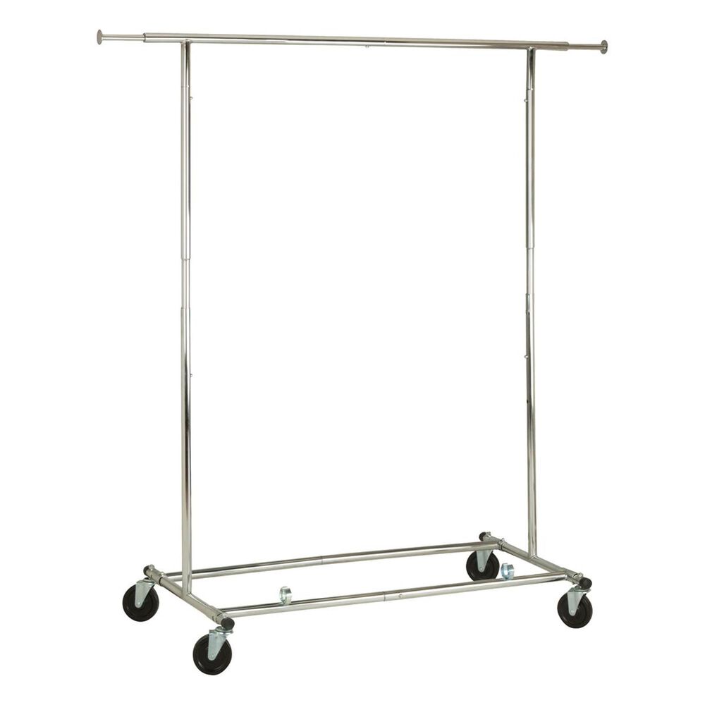 Honey Can Do Collapsible Garment Rack with Wheels in Chrome, , large
