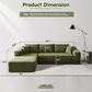 Noviland HOMLUX 2-Piece Mod Sectional with LAF Chaise in Green, , large