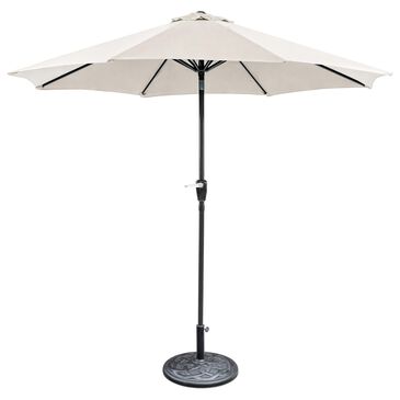 Furniture of America Cyrus 9" Crank Lift Octagon Patio Umbrella with Base in Beige, , large