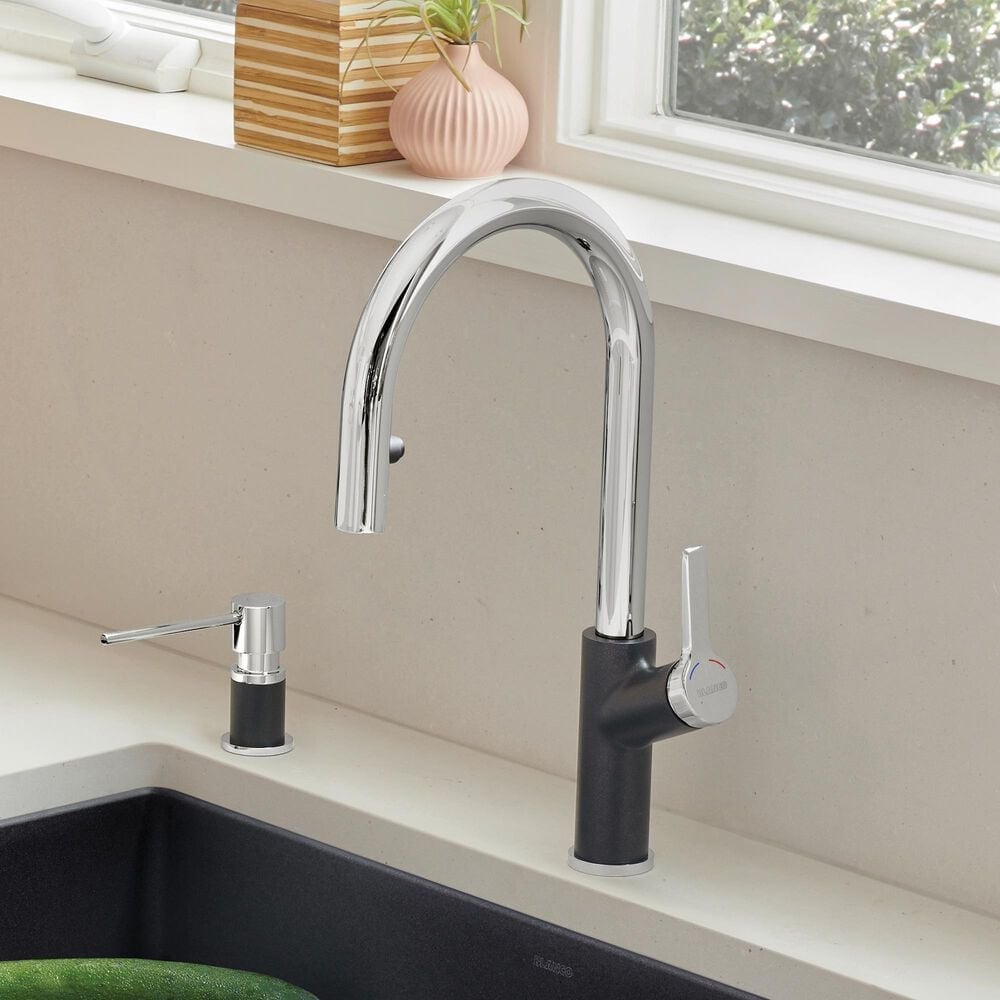 Blanco Urbena 1.5 GPM Pull-Down Kitchen Faucet in Chrome and Anthracite, , large