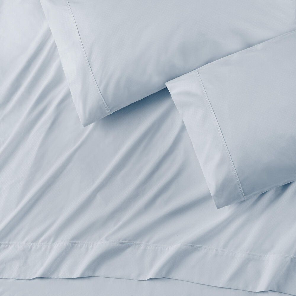 4-Piece King Checkered Emboss Sheet Set in Dusty Blue, , large