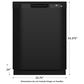 GE Appliances 24 " Built-In Dishwasher with Front Controls in Black, , large