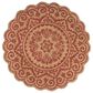 L&R Resources Synergy 54125RED 4" Round Tan and Raspberry Red Area Rug, , large