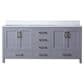 Lexora Home Jacques 72" Double Bathroom Vanity in Dark Grey with 2 cm White Cultured Marble Top and Rectangular Sinks, , large