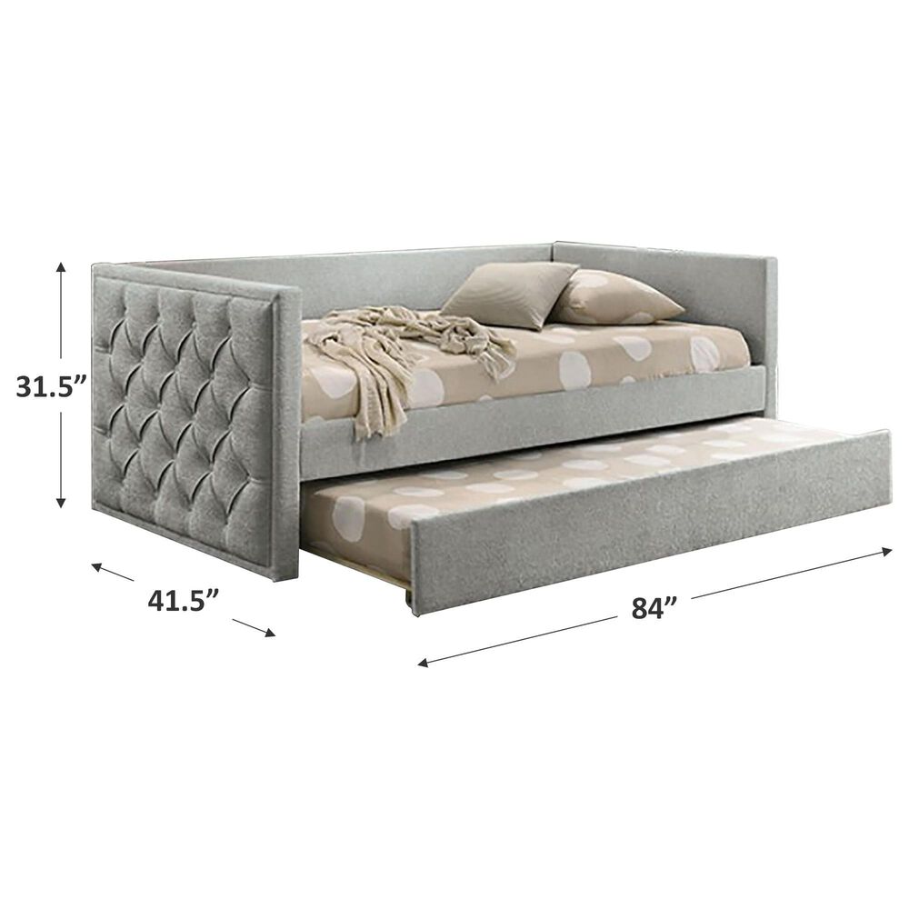 Furniture of America Renzi Twin Daybed with Trundle in Gray, , large
