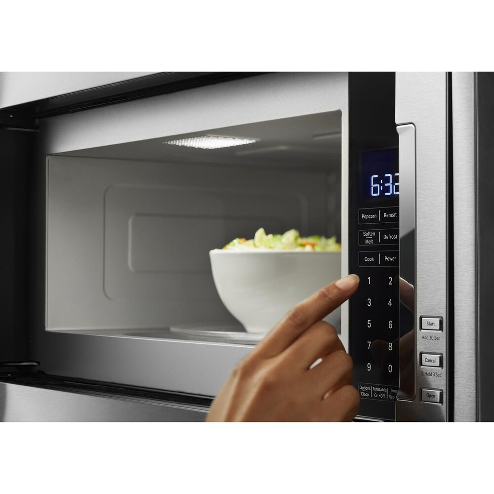 KitchenAid 1000 Watt Built-In Low Profile Microwave with Standard Trim Kit in Stainless Steel, , large