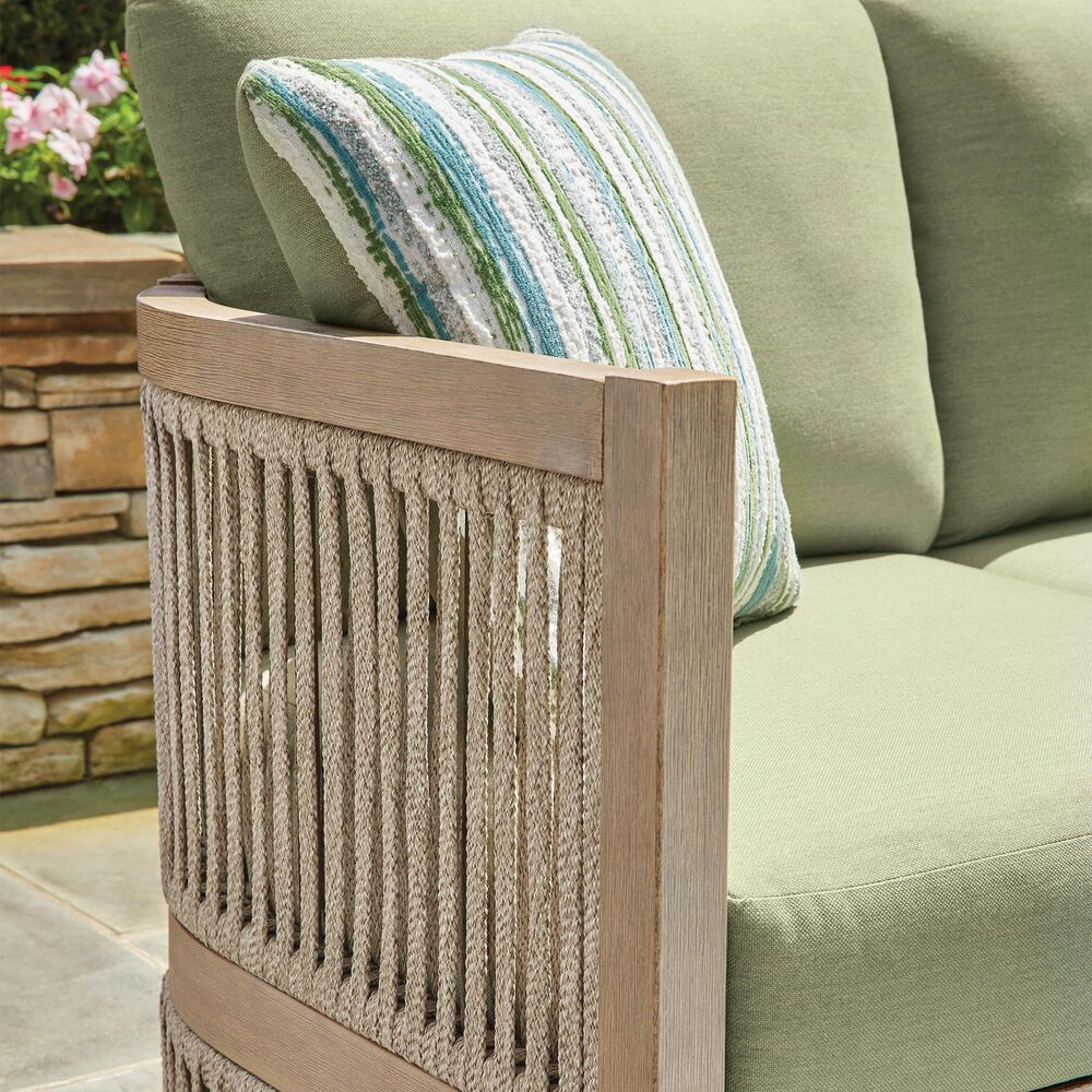Ashley Serena Shores Patio Sofa in Green, , large
