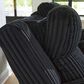 Ashley Forest Lake Power Reclining Sofa with Adjustable Headrest in Black Velvet, , large