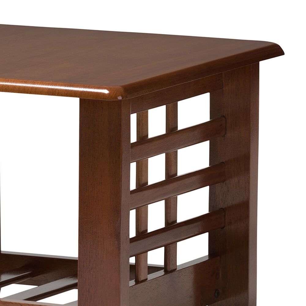 Baxton Studio Larissa End Table in Cherry Brown, , large