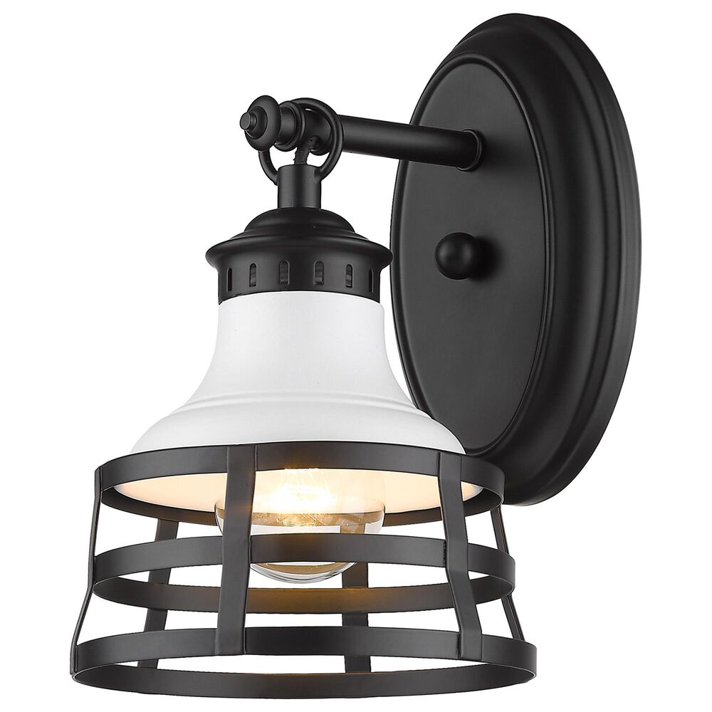 Golden Lighting Locklyn 1-Light Wall Sconce in Matte Black, , large