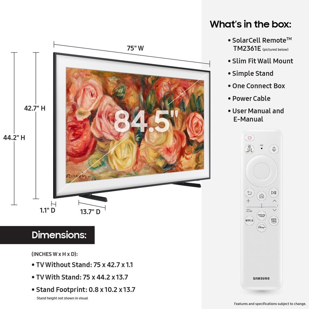 Samsung 85&quot; 4K Frame TV w/ Frame Speaker, , large