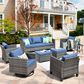 HOMLUX 8-Piece Outdoor Patio Furniture in Denim Blue, , large