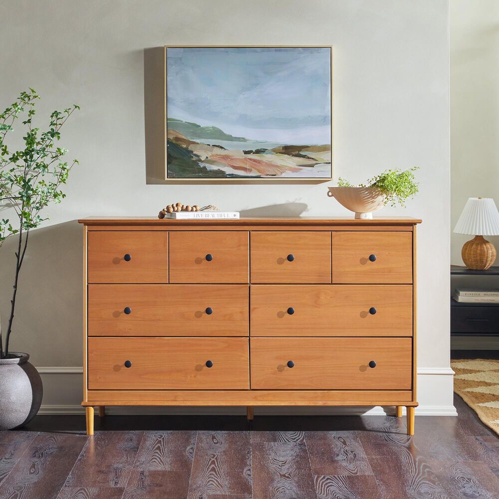 Walker Edison Spencer 6-Drawer Dresser in Caramel, , large