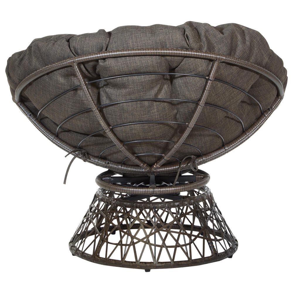 Valor Living Papasan Swivel Chair in Brown, , large