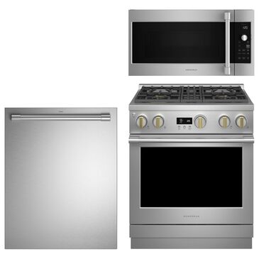 Monogram 3-Piece Kitchen Package with 30" All Gas Professional Range and Integrated Dishwasher in Stainless Steel, , large