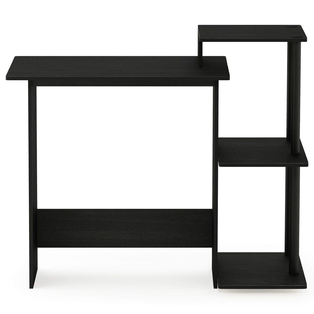 HOMLUX 40" Computer Desk with Open Side Shelves in Americano and Black, , large