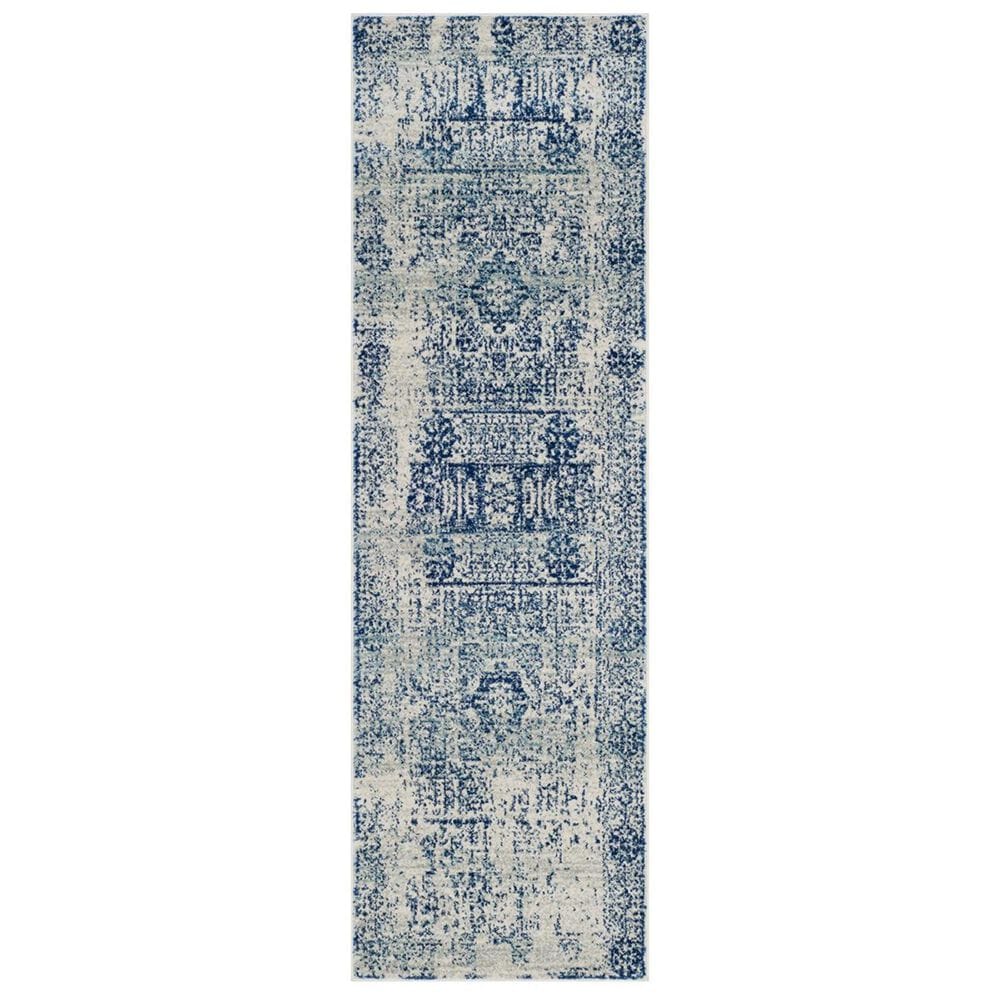 Safavieh Evoke EVK260C 2"2" x 21" Ivory and Blue Runner, , large