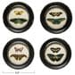 Creative Coop 9.5" Round Moth and Butterfly Wall Art in Distressed Black, Green, Yellow, Pink, Blue and Brown (Set of 4), , large