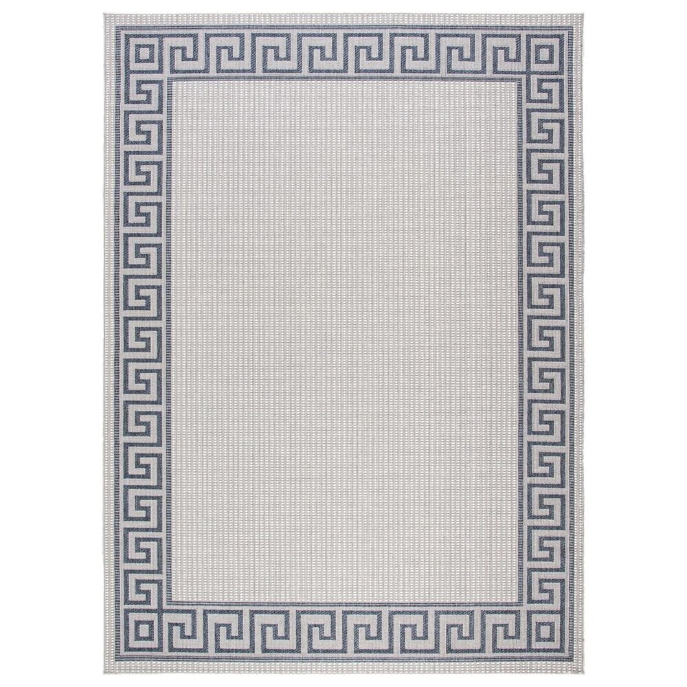 Safavieh Bermuda Traditional 9" x 12" Ivory and Blue Indoor/Outdoor Area Performance Rug, , large